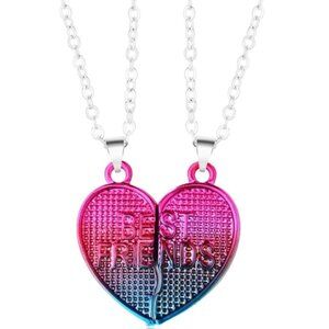 Edgy New Wave vibes in our Best Friends Necklace. Ombre Pink to Blue